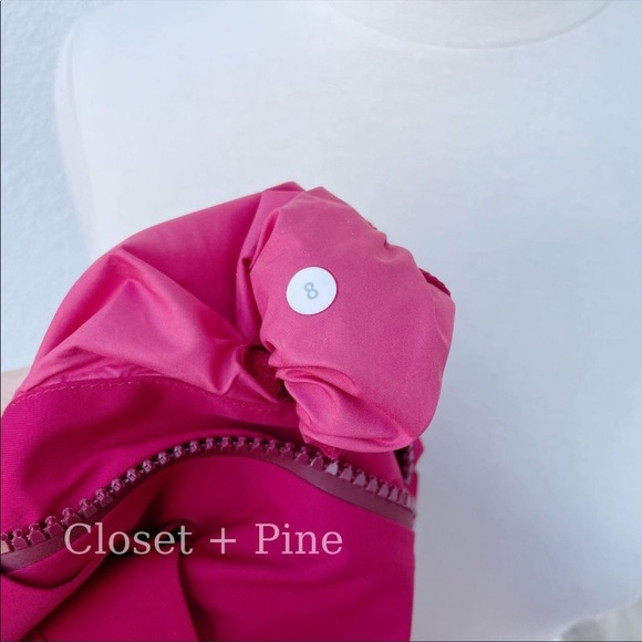 Lululemon Definitely Raining Jacket Cranberry Red Size 8 Hooded Rain Coat - Picture 2 of 10